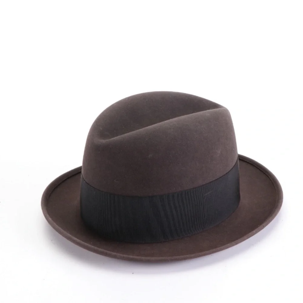 Vintage Lock & CO. Hatters Brown Felt Trilby Hat With Box - Picture 3 of 7